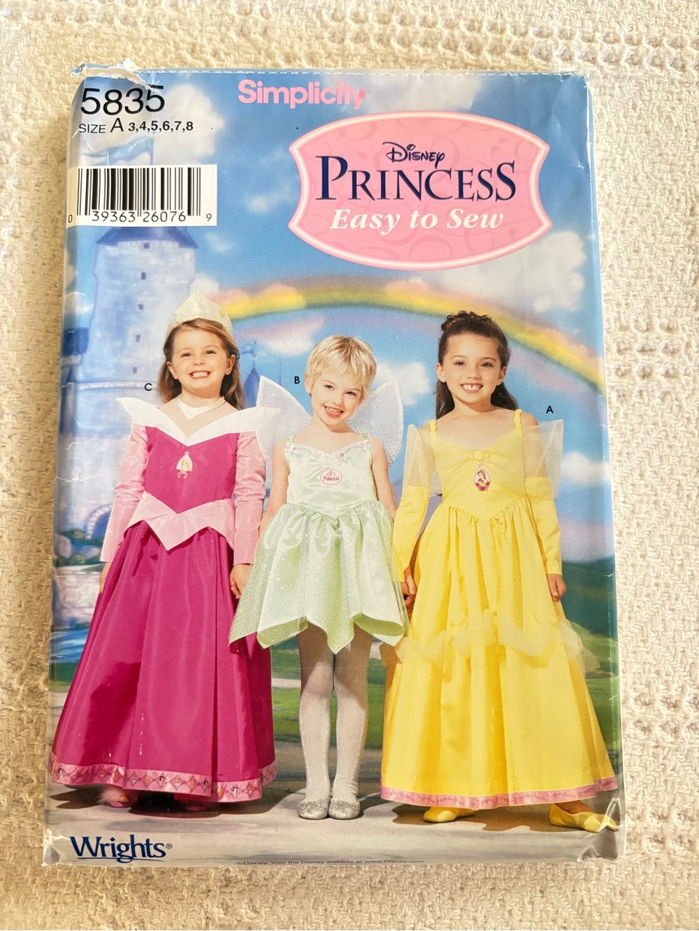 Simplicity Pattern 5835 A for Girl’s Disney Princess Costumes